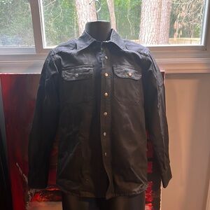 men’s small motorcycle riding jacket premium denim, kevlar lining